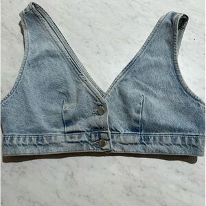 Stradivarius denim crop top small